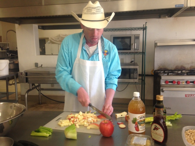 Dan preparing the Native Salad at the TCEDC kitchen